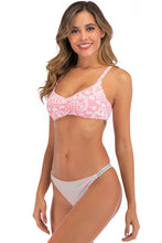 Load image into Gallery viewer, Floral Double Braided Strap Ruched Bikini Set