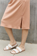 Load image into Gallery viewer, Ribbed Knit Sleeveless Midi Dress in Peach