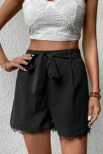Load image into Gallery viewer, Tie Belt Lace Trim Shorts