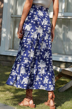 Load image into Gallery viewer, Floral Front Slit Elastic Waist Skirt