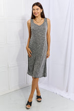 Load image into Gallery viewer, Meet Me Halfway Full Size Heart Neck A-Line Dress in Charcoal