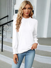 Load image into Gallery viewer, Round Neck Flounce Sleeve Blouse