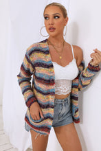 Load image into Gallery viewer, Striped Long Sleeve Open Front Cardigan