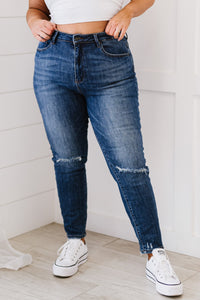 Amber Full Size Run High-Waisted Distressed Skinny Jeans