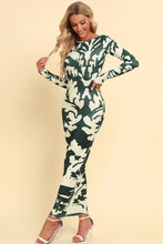 Load image into Gallery viewer, Printed Backless Long Sleeve Maxi Dress