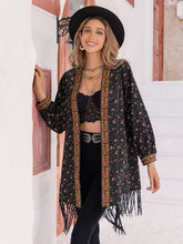 Load image into Gallery viewer, Printed Fringe Detail Cardigan