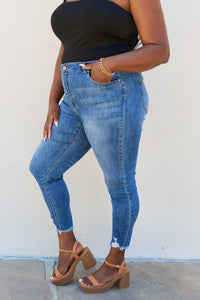 Lindsay Full Size Raw Hem High Rise Skinny Jeans