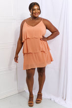 Load image into Gallery viewer, By The River Full Size Cascade Ruffle Style Cami Dress in Sherbet