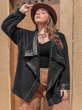 Load image into Gallery viewer, Plus Size Fuzzy Long Sleeve Studded Jacket