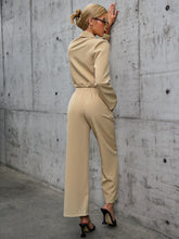 Load image into Gallery viewer, Drawstring Cropped Blazer and Wide Leg Pants Set