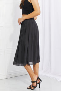 Full Size Romantic At Heart Pleated Chiffon Midi Skirt