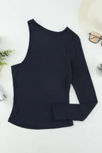 Load image into Gallery viewer, Cutout One-Shoulder Ribbed Top