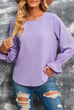 Load image into Gallery viewer, Round Neck Flounce Sleeve Top