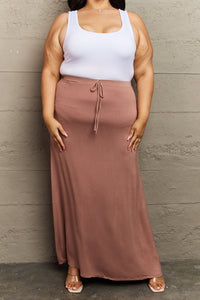 For The Day Full Size Flare Maxi Skirt in Chocolate