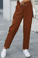 Load image into Gallery viewer, Paperbag Waist Straight Leg Pants with Pockets